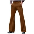 thumbnail image 1 of XIAONU Mens Flared Dress Pants High-Waist Retro Bell-Bottom Pants Business Formal Trousers With Pocket, 1 of 9