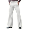 thumbnail image 1 of XIAONU Mens Flared Dress Pants High-Waist Retro Bell-Bottom Pants Business Formal Trousers With Pocket, 1 of 8