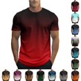 thumbnail image 1 of XIAONU Mens Gradient Print T Shirt Crew Neck Short Sleeve Workout Casual Top, 1 of 5