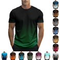 thumbnail image 1 of XIAONU Mens Gradient Print T Shirt Crew Neck Short Sleeve Workout Casual Top, 1 of 5