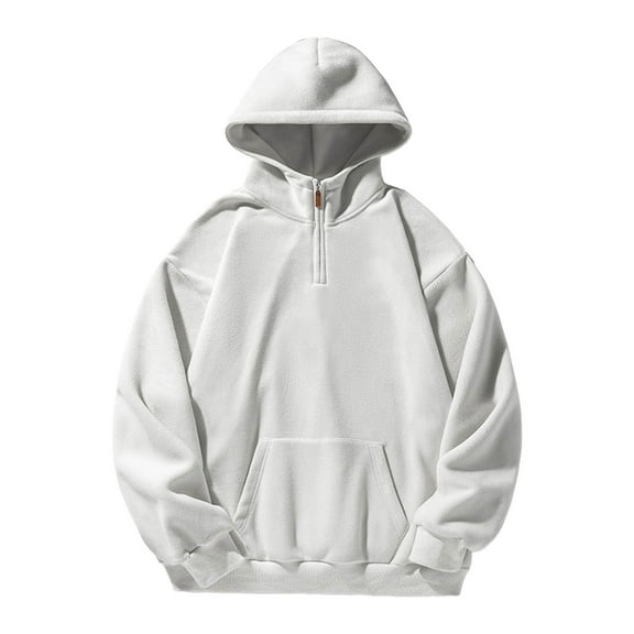XIAONU Mens Hoodies Front Kangaroo Pocket Vintage Half Zip Hooded Sweatshirt Loose Long Sleeves Oversized Hoodie Outdoor Activities