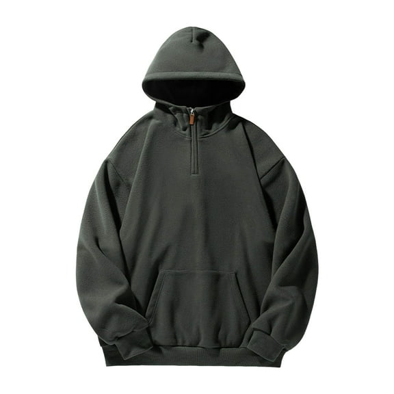 XIAONU Mens Hoodies Front Kangaroo Pocket Vintage Half Zip Hooded Sweatshirt Loose Long Sleeves Oversized Hoodie Outdoor Activities