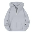 thumbnail image 1 of XIAONU Mens Hoodies Half Zip Pullover Hoodie Sweatshirts Casual Kangaroo Pocket Loose Fit Sweatshirt For Fall Winter, 1 of 9