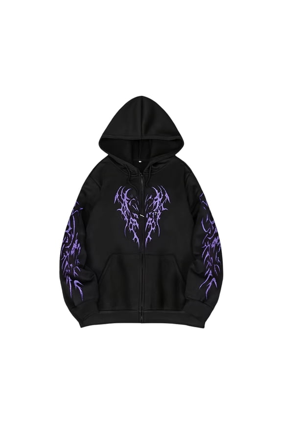 Mens Hoodies Halloween Pattern Printed Zip-Up Hooded Sweatshirt Loose Long Sleeve Pocketed Hooded Jacket Coat