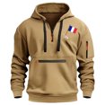 thumbnail image 1 of XIAONU Mens Hoodies Kangaroo Pocket Half Zipper Hooded Sweatshirts Vintage Loose Fit Long Sleeves Pullover Hoodie, 1 of 2