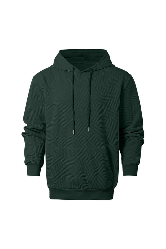 Mens Hoodies Kangaroo Pocket Trend Drawsting Hoodie Sweatshirts Solid Color Loose Long Sleeves Pullover Hooded