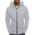 thumbnail image 1 of XIAONU Mens Hoodies Long Sleeve Zippered Open Front Hooded Sweatshirt With Pockets Winter Fleece Lined Warm Hooded Jacket, 1 of 3