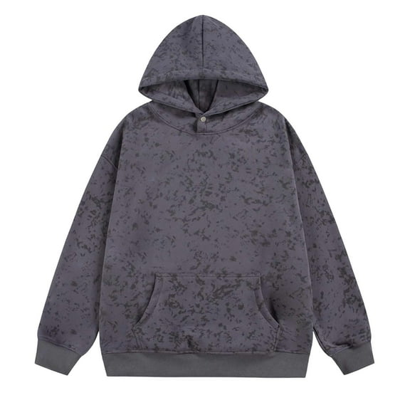 XIAONU Mens Hoodies Tie-Dye Printed Hooded Pullover Sweatshirt Loose Long Sleeve With Pockets Casual Sweatshirt