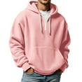 thumbnail image 1 of XIAONU Mens Hoodies Waffle Knit Half-Zip Drawstring Hooded Sweatshirts Loose Fit Long Sleeve Solid Color Oversized Streetwear Red XL, 1 of 4