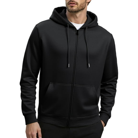 XIAONU Mens Hoodies Winter Electric Heating Hoodie Sweatshirts Solid Color Long Sleeves Zipper Hooded With Pockets