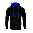 thumbnail image 1 of XIAONU Mens Hoodies Zippered Front Drawstring Hooded Sweatshirt Slim-Fit Long-Sleeve -Hop Trend Hoodie Tops, 1 of 2