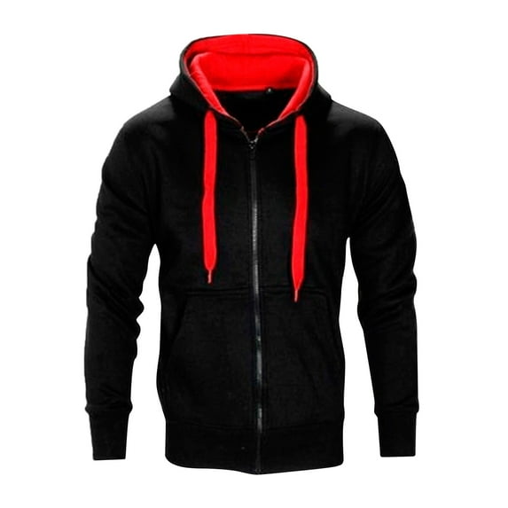XIAONU Mens Hoodies Zippered Front Drawstring Hooded Sweatshirt Slim-Fit Long-Sleeve -Hop Trend Hoodie Tops
