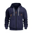 thumbnail image 1 of XIAONU Mens Hoodies Zippered Front Drawstring Hooded Sweatshirt With Pockets Fleece Warm Solid Color Hoodie Jacket, 1 of 7