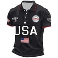 thumbnail image 1 of XIAONU Mens Polo Shirt USA Flag Graphic Patriotic Print Casual Short Sleeve Breathable Golf Top, 1 of 2