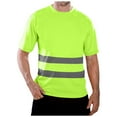 thumbnail image 1 of XIAONU Mens Reflective Stripe Safety T-Shirt Short Sleeve Crew Neck Pullover Tee High Visibility Durable Work Tees, 1 of 9