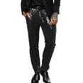 thumbnail image 1 of XIAONU Mens Sequined Dress Pants Slim Fit Formal Work Trousers Business Straight Leg Pants With Pockets, 1 of 9