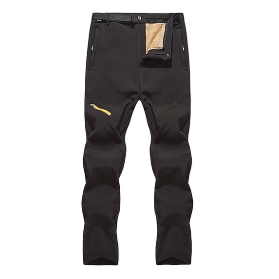 XIAONU Mens Solid Pants Straight Cut Zipper Pockets Outdoor Wear Trousers