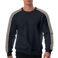 thumbnail image 1 of XIAONU Mens Sweatshirts Slim Fit Pullover Sweatshirt Lightweight Long Sleeve Casual Tops With Striped Print For Autumn Winter Daily Wear, 1 of 7