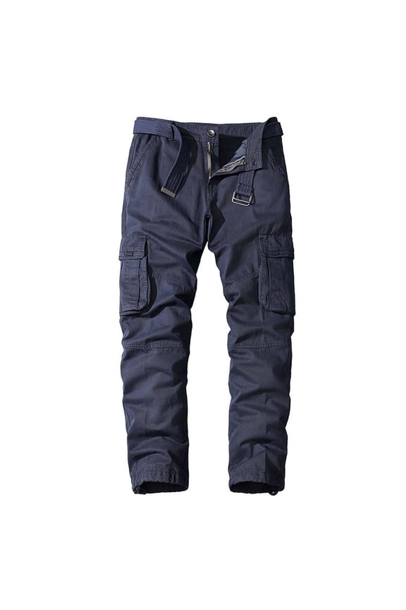Mens Tactical Cargo Pants Button Fly High Waist Full Length Pants Comfy Rugged Outdoor Adventure Pants