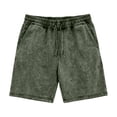 thumbnail image 1 of XIAONU Mens Washed Cotton Shorts Elastic Waist Drawstring Mid Length Vintage Wash Casual Shorts Retro Soft Streetwear Daily Summer Bottoms, 1 of 4
