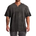 thumbnail image 1 of XIAONU Oversized T Shirt for Men Short Sleeve Notch Neck Casual Tee Breathable Relaxed Daily Wear Weekend Vacation T Shirts, 1 of 7