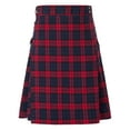 thumbnail image 1 of XIAONU Plaid Skirts For Mens Cotton Baggy A-Line Pleated Skorts Button Waist Short Skirts With Pocket, 1 of 9