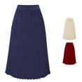 thumbnail image 1 of XIAONU Pleated Midi Skirt for Women Elastic Waist Mid-Length Skirts Spring Office Flowy Frock, 1 of 3