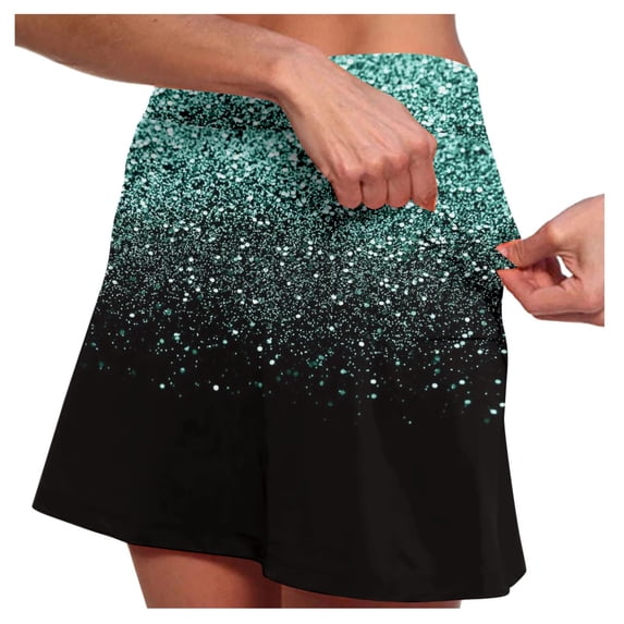 XIAONU Quick Dry Skort for Women Gradient Printed Sports Skirt Workout Training Fitness Outdoor skorts
