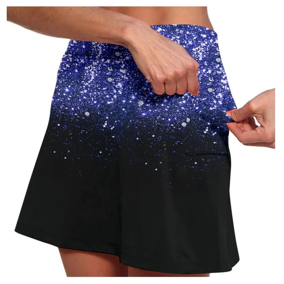 XIAONU Quick Dry Skort for Women Gradient Printed Sports Skirt Workout Training Fitness Outdoor skorts