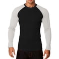 thumbnail image 1 of XIAONU Raglan Color Block T-Shirt for Men Long Sleeve Crew Neck Pullover Tee Stretchy Minimalist Daily T-Shirts, 1 of 4