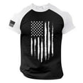 thumbnail image 1 of XIAONU Raglan Tees For Men Flag Top Short Sleeve Crew Neck Distressed Print Tee Lightweight Casual Party Festival Shirts, 1 of 4