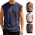 thumbnail image 1 of XIAONU Relaxed Fit Wide Armhole Crew Neck Tank Top for Men Sleeveless Casual Summer Workout Muscle Shirt, 1 of 4