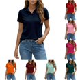 thumbnail image 1 of XIAONU Short Sleeve Polo Shirt for Women Breathable Slim Tees Weekend Errands Basic Shirts, 1 of 4