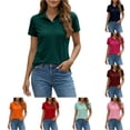 thumbnail image 1 of XIAONU Short Sleeve Polo Shirt for Women Breathable Slim Tees Weekend Errands Basic Shirts, 1 of 4