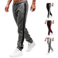 thumbnail image 1 of XIAONU Side Stripe Jogger Pants for Mens Elastic Drawstring Waist Ankle Sport Trousers, 1 of 4