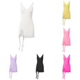 thumbnail image 1 of XIAONU Sleeveless Wrap Dress For Women Ruffle Hem Asymmetrical Slim Mini Dress, 1 of 5