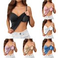thumbnail image 1 of XIAONU Solid Padded Cami Top for Women Spaghetti Strap Ruched Front Slim Fit Tops, 1 of 7