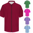 thumbnail image 1 of XIAONU Solid Print Shirt for Men Short Sleeve Zip Front Outdoor Tops, 1 of 6