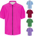 thumbnail image 1 of XIAONU Solid Print Shirt for Men Short Sleeve Zip Front Outdoor Tops, 1 of 6