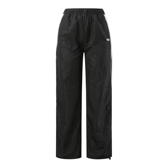 XIAONU Solid Track Pants for Womens Drawstring Waist Wide Leg Side Stripe Pants