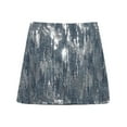 thumbnail image 1 of XIAONU Spicy Girl High Waisted Sequin Mini Skirt Slim Fit A Line Skirts Shiny Club Casual Short Skirt, 1 of 7