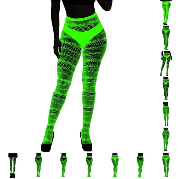 XIAONU Stretchy Fishnet Tights for Women Printed Graphic Holiday Wear Legging Bottoms