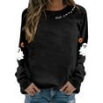 thumbnail image 1 of XIAONU Sweatshirts For Womens Halloween Cute Ghost Long Sleeve Printed Tops Pleasure Baggy Crewneck Pullover Sweatshirt, 1 of 5