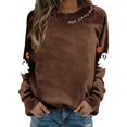thumbnail image 1 of XIAONU Sweatshirts For Womens Halloween Cute Ghost Long Sleeve Printed Tops Pleasure Baggy Crewneck Pullover Sweatshirt, 1 of 5