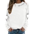 thumbnail image 1 of XIAONU Sweatshirts For Womens Halloween Cute Ghost Long Sleeve Printed Tops Pleasure Baggy Crewneck Pullover Sweatshirt, 1 of 5