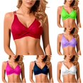 thumbnail image 1 of XIAONU Thin Strap Cross Wrap Bikini Top for Women Solid Summer Shore Swim Separates, 1 of 4