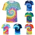 thumbnail image 1 of XIAONU Tie Dye Print T Shirt for Men Crew Neck Short Sleeve Summer Top, 1 of 3