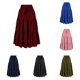 thumbnail image 1 of XIAONU Tiered Midi Skirt For Women Elastic Waist Drawstring Casual Flowy A Line Skirt, 1 of 5