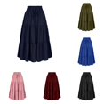 thumbnail image 1 of XIAONU Tiered Midi Skirt For Women Elastic Waist Drawstring Casual Flowy A Line Skirt, 1 of 5