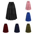 thumbnail image 1 of XIAONU Tiered Midi Skirt For Women Elastic Waist Drawstring Casual Flowy A Line Skirt, 1 of 5